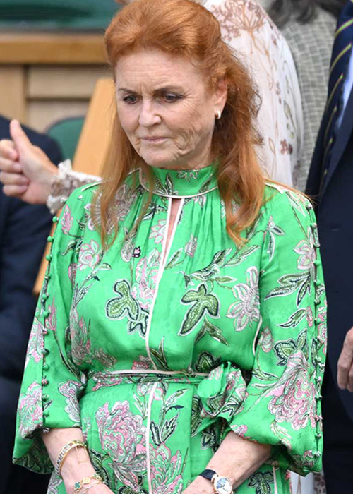 LONDON, ENGLAND - JUNE 30: Princess Beatrice of York and Sarah Ferguson, Duchess of York attend day one of the Wimbledon Tennis Championships at the All England Lawn Tennis and Croquet Club on June 30, 2025 in London, England. (Photo by Karwai Tang/WireImage)