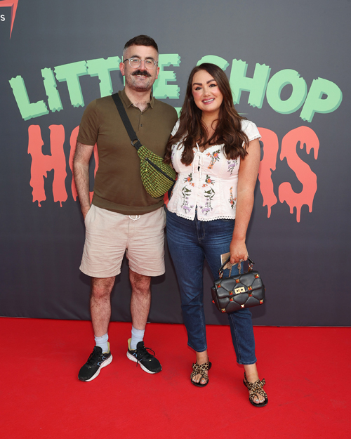 Patrick Kavanagh and Vicky Notaro pictured at the opening night of the musical Little Shop of Horrors at the Bord Gais Energy Theatre Dublin. Pic: Brian McEvoy