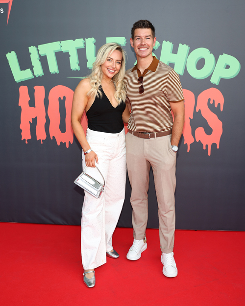 Michaela O Neill and Ryan Andrews pictured at the opening night of the musical Little Shop of Horrors at the Bord Gais Energy Theatre Dublin. Pic: Brian McEvoy