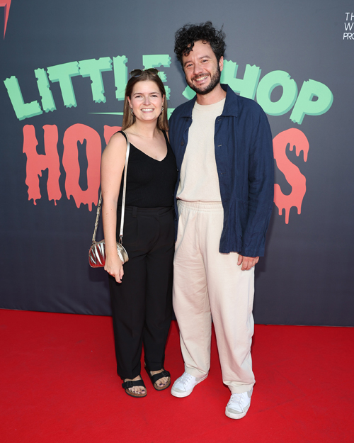 Aisling Bonner and Alex Sperellis pictured at the opening night of the musical Little Shop of Horrors at the Bord Gais Energy Theatre Dublin. Pic: Brian McEvoy