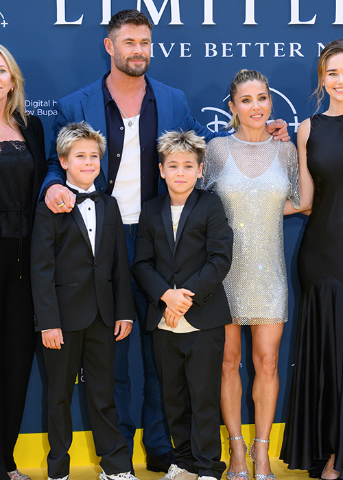 Tristan Hemsworth, Chris Hemsworth, Sasha Hemsworth and Elsa Pataky attend the "Limitless: Live Better Now" UK Premiere at Odeon Luxe Leicester Square. Pic: WireImage