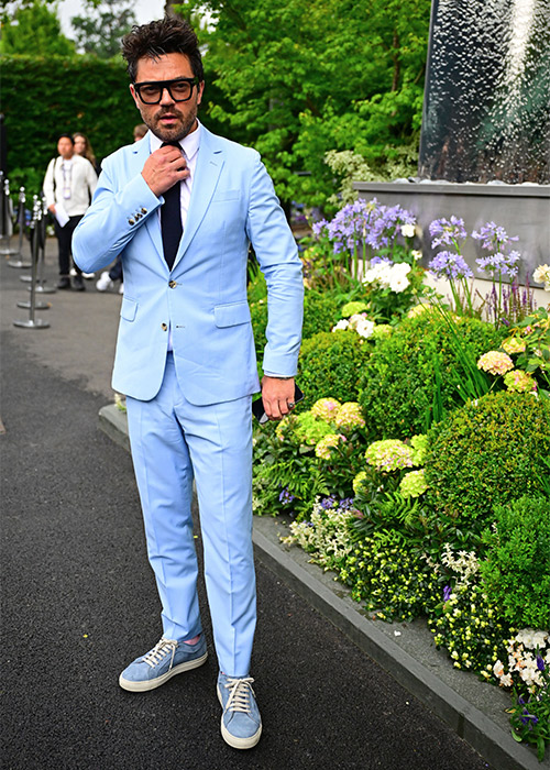 Dominic Cooper, Wimbledon Tennis Day 3. Pic: REX