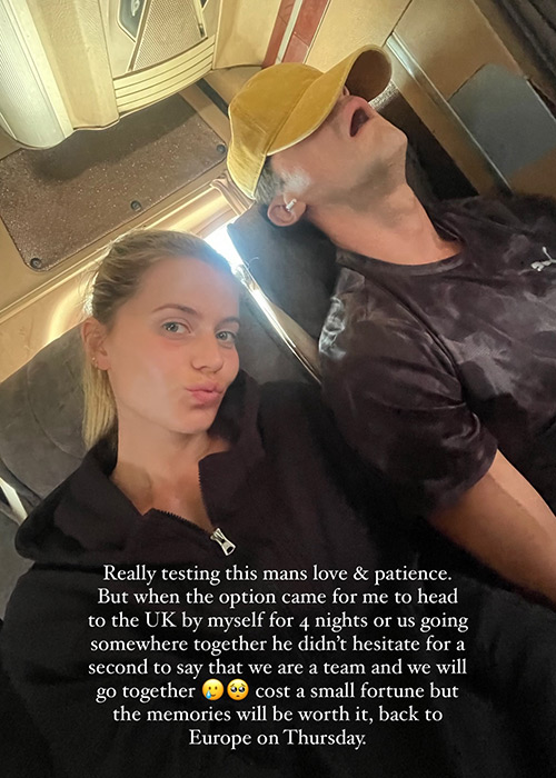 Jeanni Mulder and Greg O'Shea's make last minute dash from Europe. Pic: Jeanni Mulder Instagram