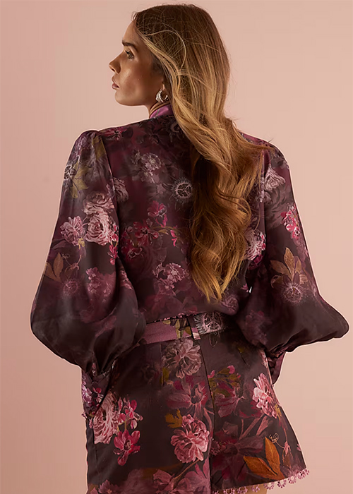 Purple 3D Floral Long Sleeve Blouse. Pic: River Island