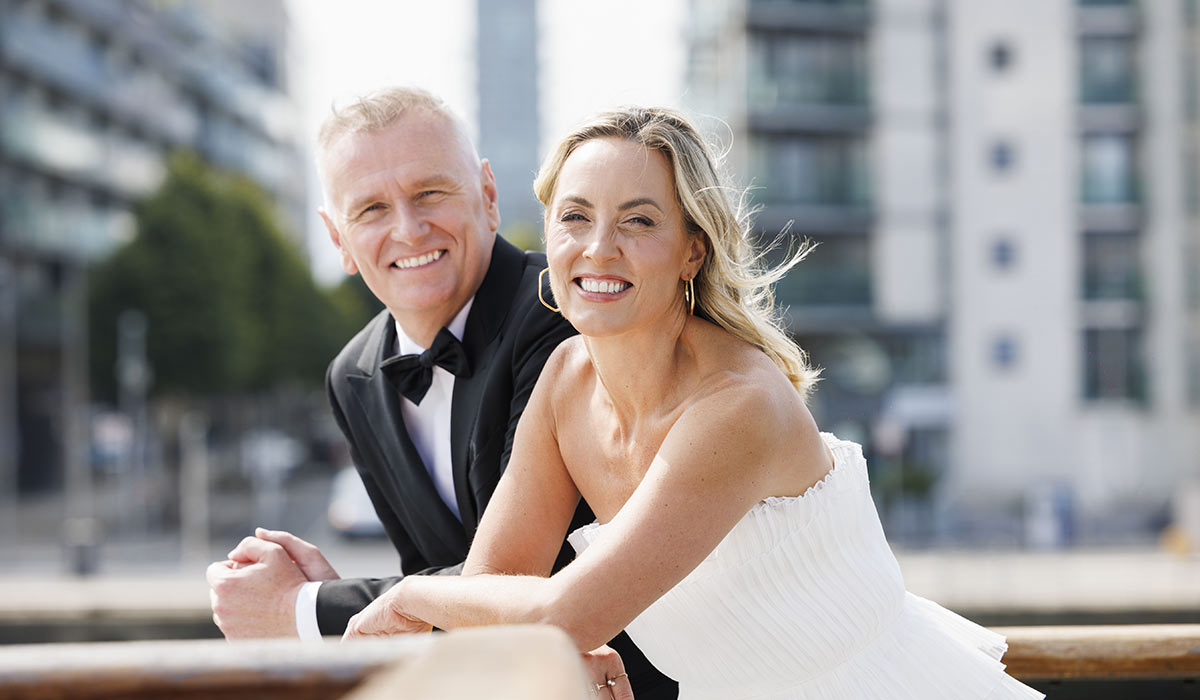 Dáithí Ó Sé and Kathryn Thomas pictured at the launch of the 2025 Rose of Tralee International Festival. Pic: Andres Poveda