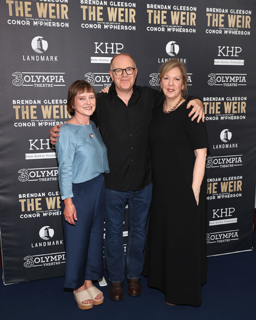 Anne Clarke, Conor McPherson and Kate Horton pictured at the opening night of the Landmark Productions and Kate Horton ProductIons presentation of The Weir in association with 3Olympia Theatre, Dublin. Pic: Brian McEvoy