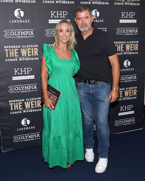 Kathryn Thomas and Padraig McLoughlin pictured at the opening night of the Landmark Productions and Kate Horton ProductIons presentation of The Weir in association with 3Olympia Theatre, Dublin. Pic: Brian McEvoy
