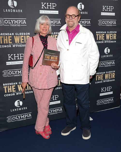Kathy McGilfillan and Paul McGuinness pictured at the opening night of the Landmark Productions and Kate Horton ProductIons presentation of The Weir in association with 3Olympia Theatre, Dublin. Pic: Brian McEvoy
