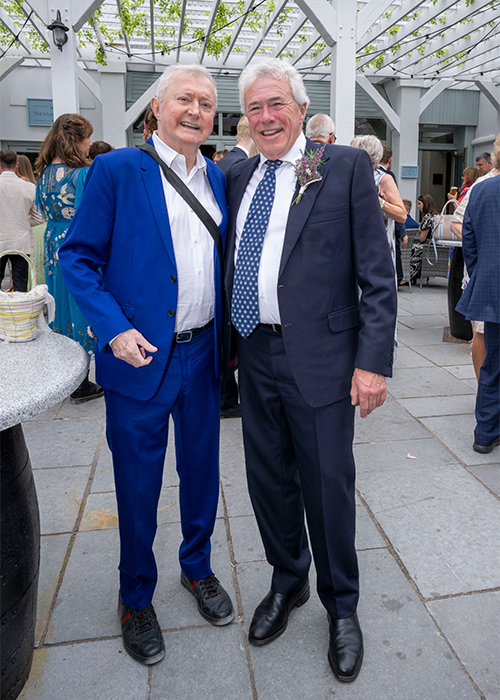 Louis Walsh with his brother and father of the bride at the wedding in Poulaphouca House & Falls. Pic: Michael Chester