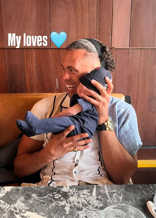 Aaron Heffernan with his son. Pic: Instagram