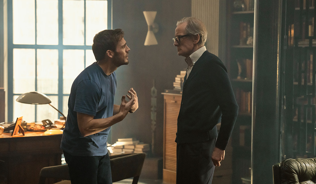 Joel Lazarus (Sam Claflin) and Jonathan Lazarus (Bill Nighy). Pic: Prime Video