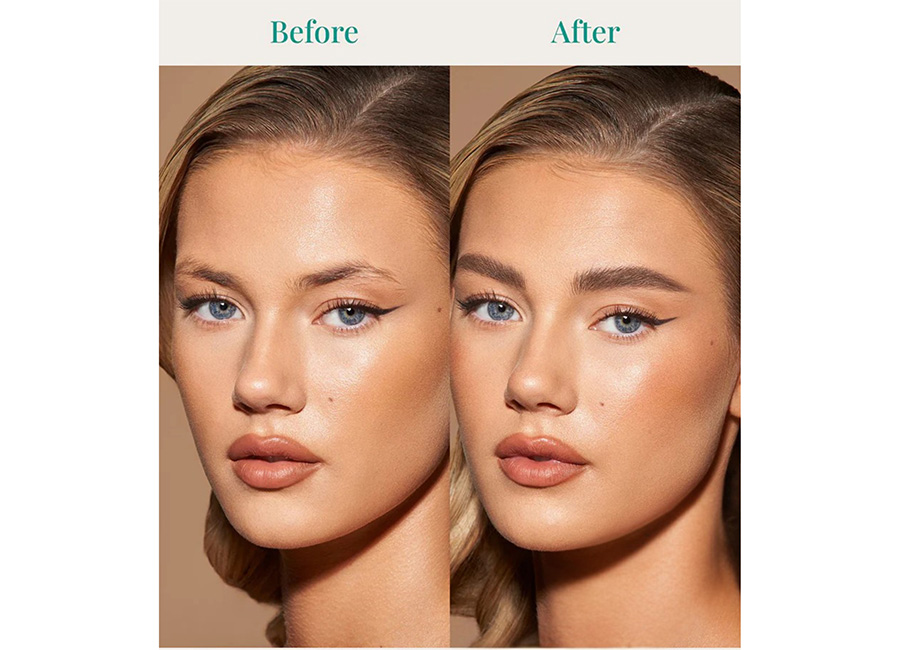 Before & After using Brow Aid Power Pomade Pro Pic: Supplied