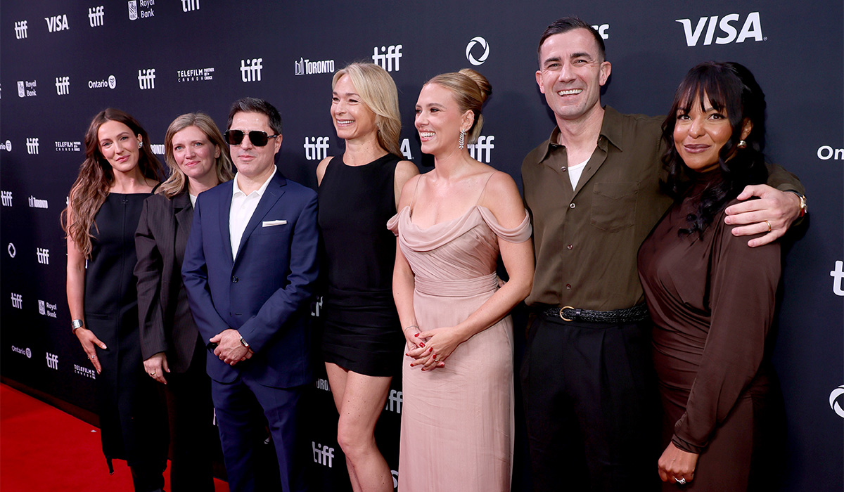 Jessamine Burgum, Kara Durrett, Jonathan Lia, Celine Rattray, Scarlett Johansson, Keenan Flynn and Nicole Brown attend the premiere of "Eleanor the Great". Pic: WireImage
