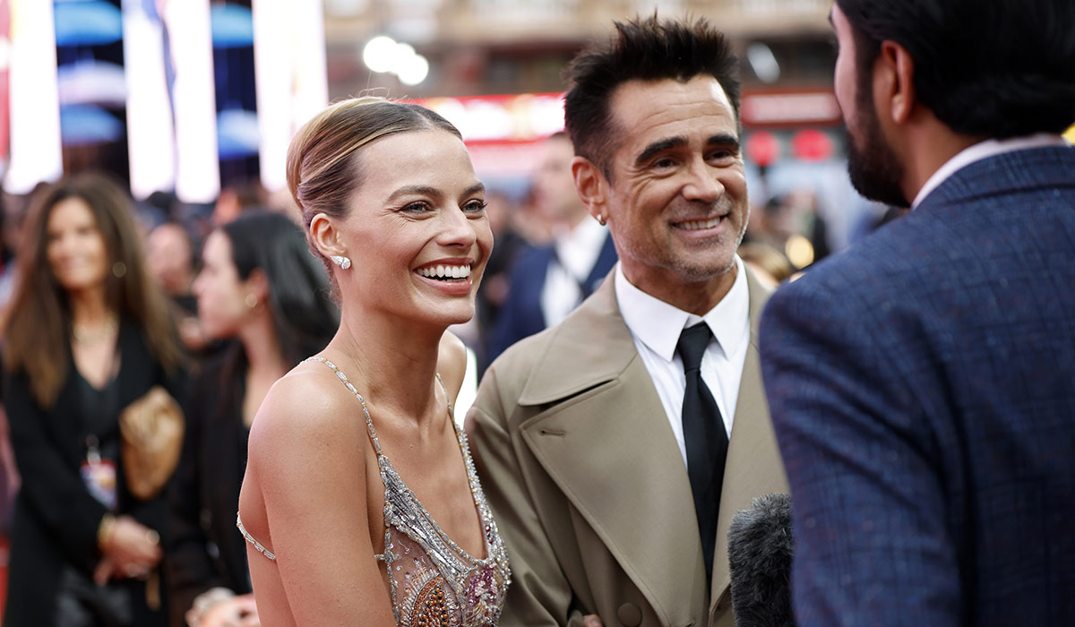 Margot Robbie's sheer dress and crystal g-string may have had Colin Farrell blushing