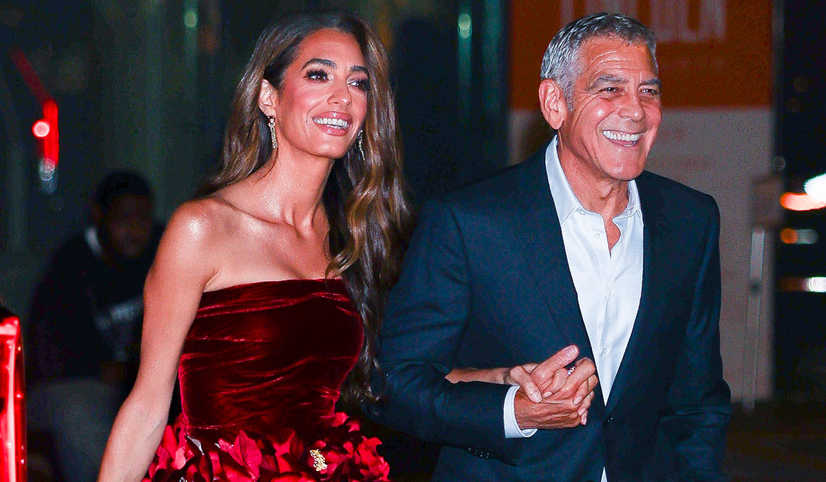 Amal Clooney declares the start of party season in festive mini dress