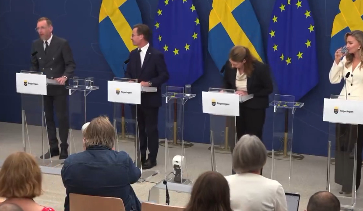 Watch: First day nerves! Sweden's new health minister collapses on live TV