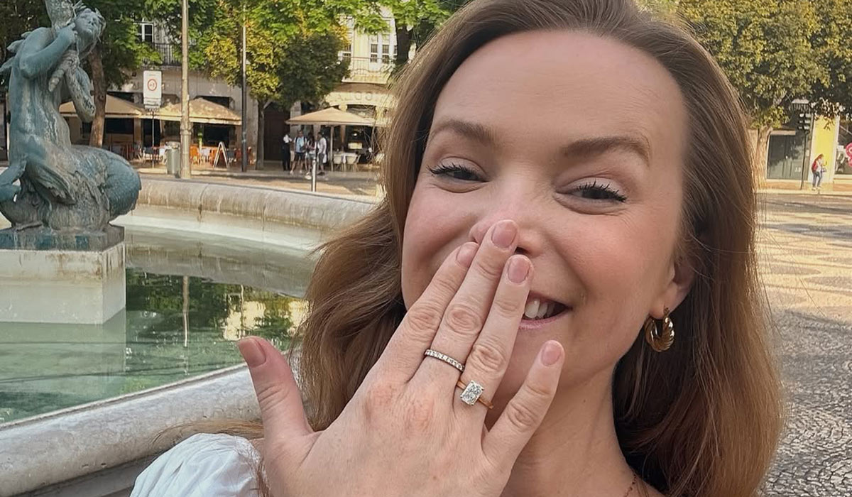 What a sparkler! Aoife Walsh flashes giant engagement ring