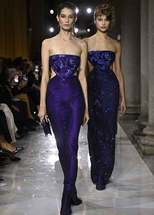 Model on the catwalk at the Giorgio Armani show. Pic: Shutterstock