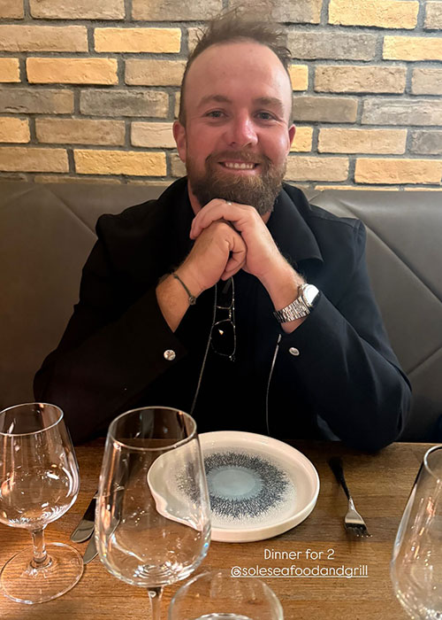 Wendy and Shane Lowry enjoy a romantic dinner in Dublin. Pic: Wendy Lowry Instagram