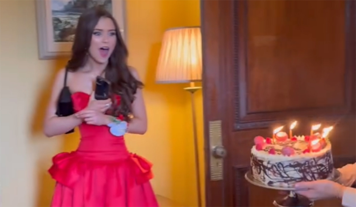 Lorraine Keane's daughter Romy gets a surprise birthday cake. Pic: Lorraine Keane.