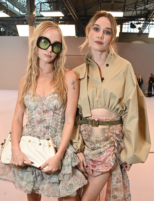Maddi Waterhouse (L) and Immy Waterhouse attend the Zimmermann show during Paris Fashion Week Womenswear Spring/Summer 2026. Pic: Getty Images