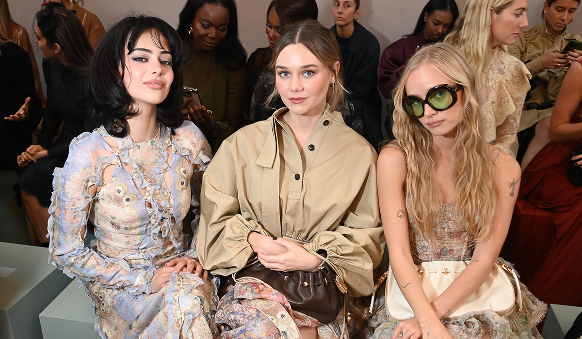 Aubri Ibrag, Immy Waterhouse and Maddi Waterhouse attend the Zimmermann show during Paris Fashion Week Womenswear Spring/Summer 2026. Pic: Getty Images