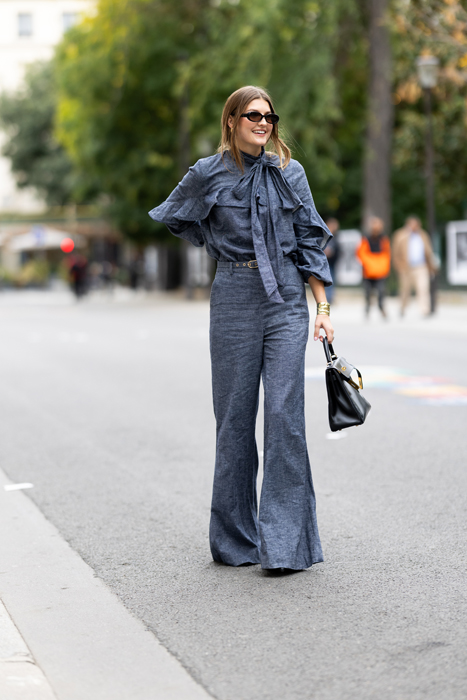 A guest outside Zimmermann show during the Womenswear Spring Summer 2026 as part of Paris Fashion Week. Pic: Getty Images