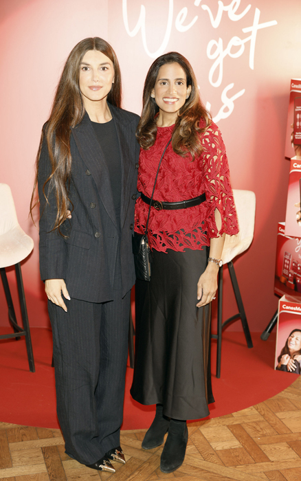 Lana Pekic and Reena Bajwa at the launch of CanesMeno®, a new educational hub and product range from the makers of Canesten. Pic: Kieran Harnett