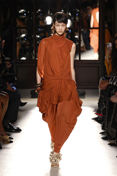 Model on the catwalk at the Balmain fashion show in Paris, Spring Summer 2026 Ready To Wear Fashion Week. Pic: Shutterstock