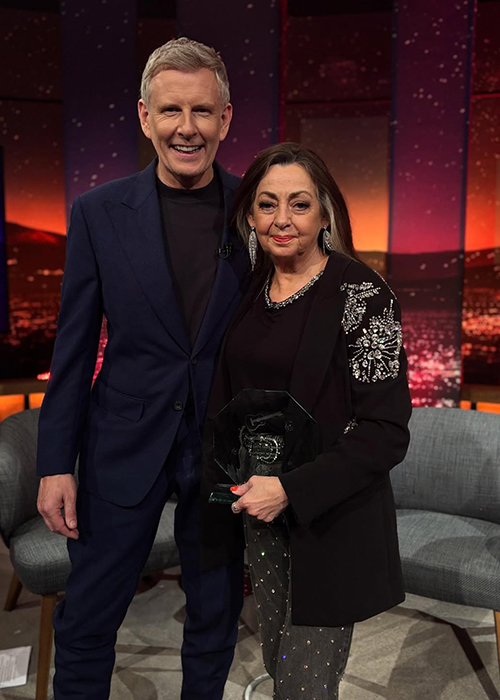 Patrick Kielty and Sandy Kelly on the Late Late Show. Pic: Instagram
